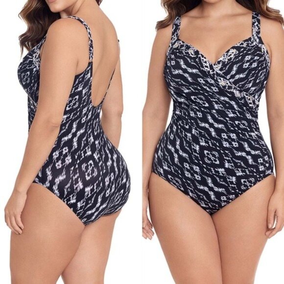 Miraclesuit Women's Plus Labyrinth Sanibel One Piece Swimsuit - Picture 8 of 8
